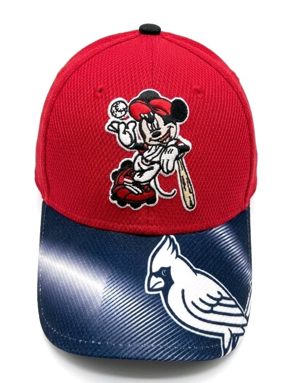 Red and Navy Kids Baseball Cap with Playful Cartoon Character